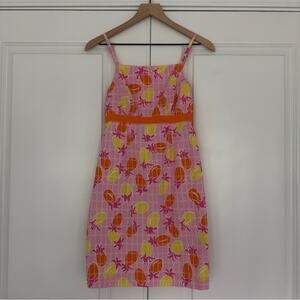 Lilly Pulitzer Vintage White Label Pineapple Dress Adjustable Spaghetti Straps 0